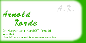 arnold korde business card